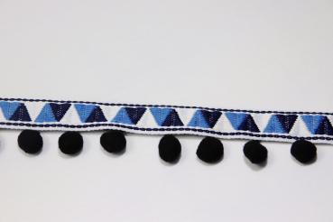 Pompon Borte - Inca - schwarz
